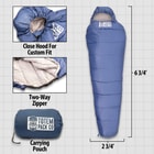 Details and features of the Mummy Sleeping Bag.